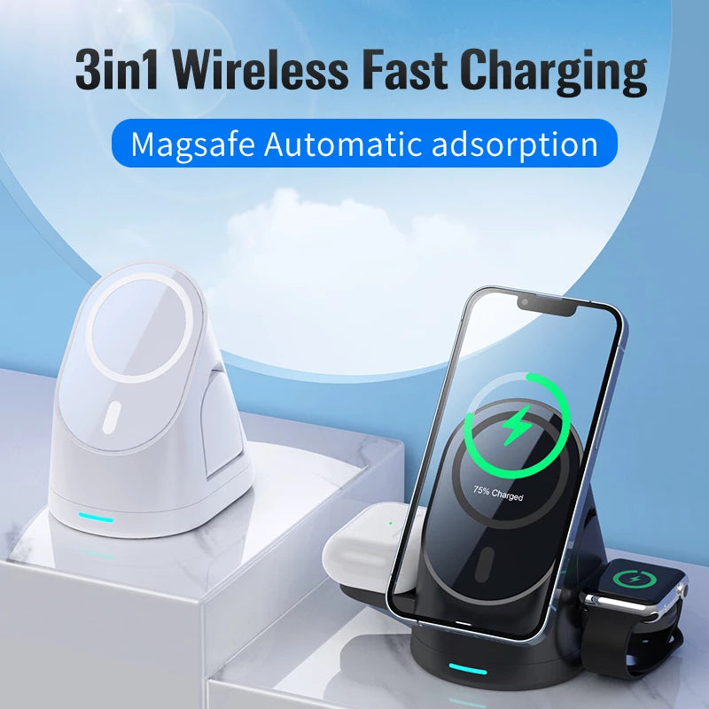 Foldable 3-in-1 Magnetic Wireless Charger