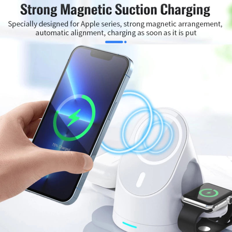 Foldable 3-in-1 Magnetic Wireless Charger