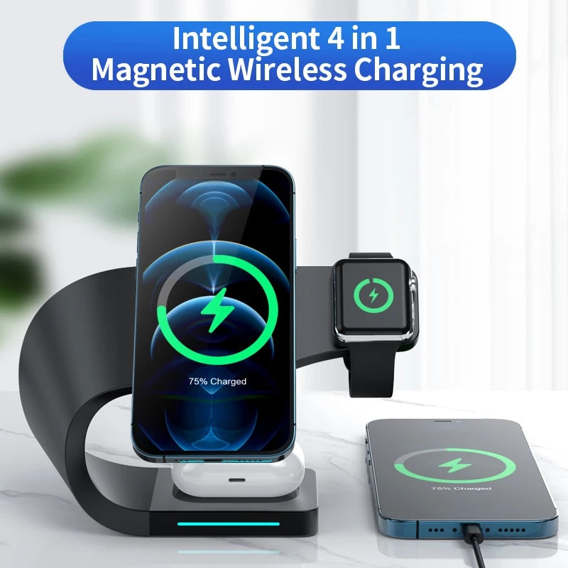 3-in-1 Magnetic Wireless Charger Stand For iPhone
