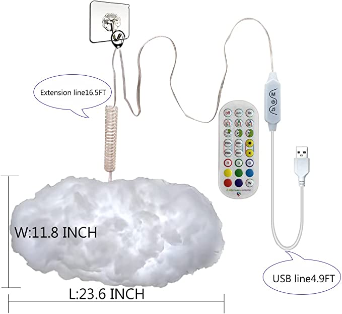 3D Music Sync LED Cloud Light