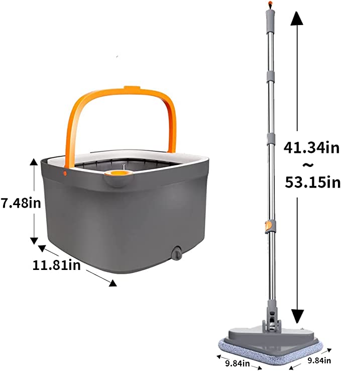 Self-Cleaning Rotary Square Mop With Bucket