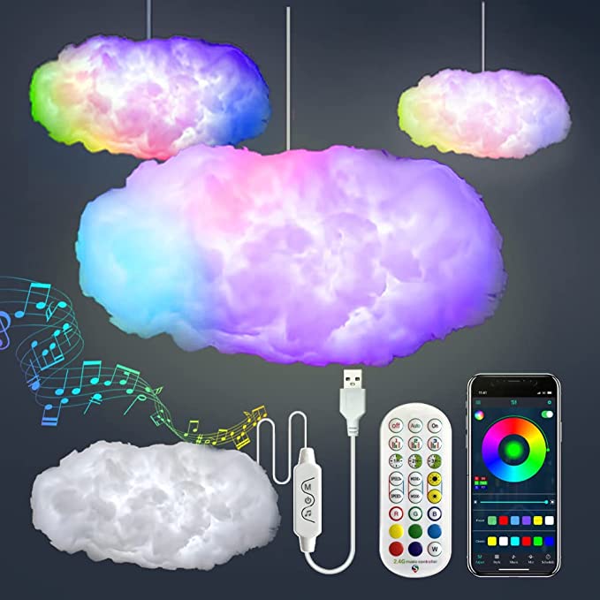 3D Music Sync LED Cloud Light