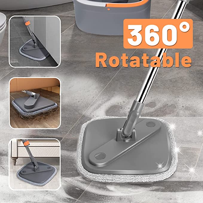 Self-Cleaning Rotary Square Mop With Bucket