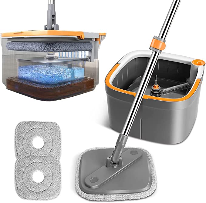 Self-Cleaning Rotary Square Mop With Bucket