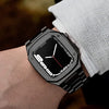Stainless Steel Case + Strap / Silica Band For Apple Watch