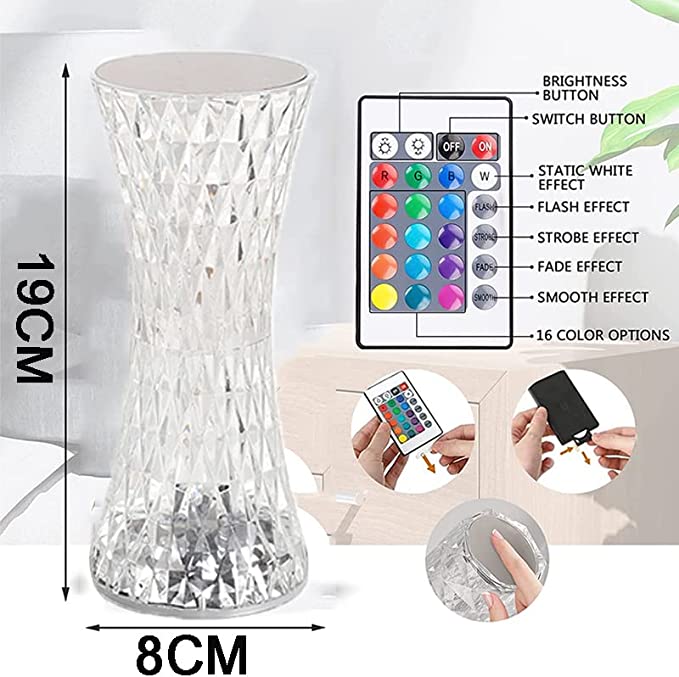 Small Waist Crystal Diamond Table Lamp