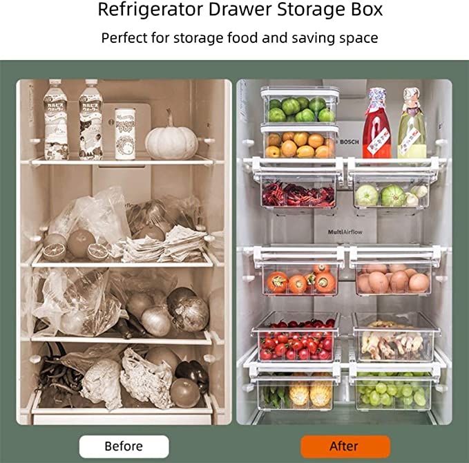 Fridge Organizer Slide Under Shelf Drawer
