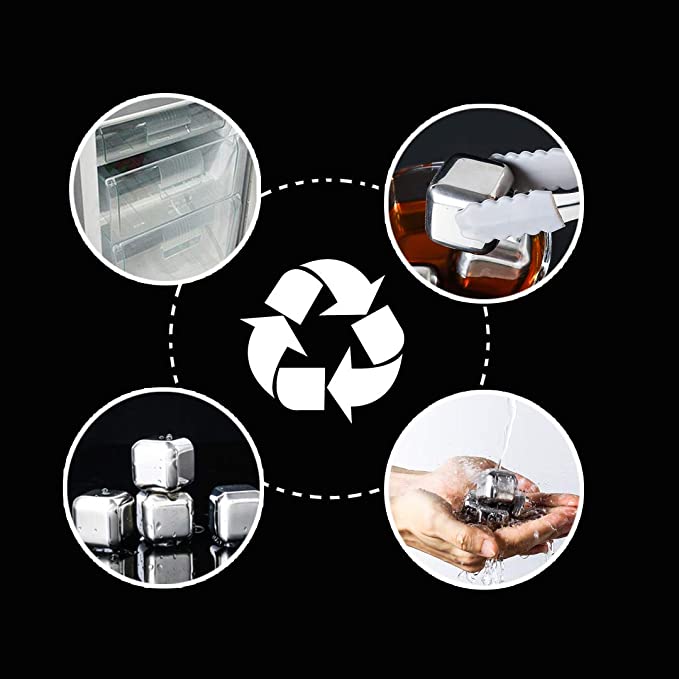 Reusable Stainless Steel Ice Cubes (Pack of 8)