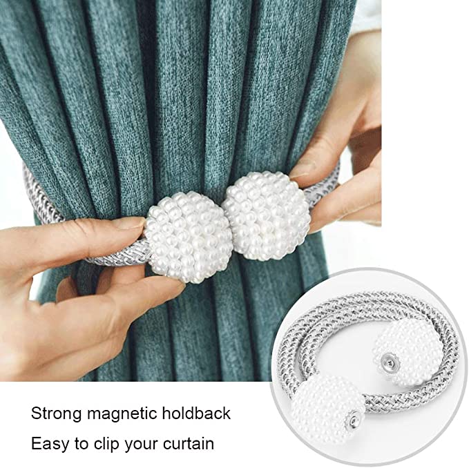 2 PCs Magnetic Curtain Tiebacks for Window Décor