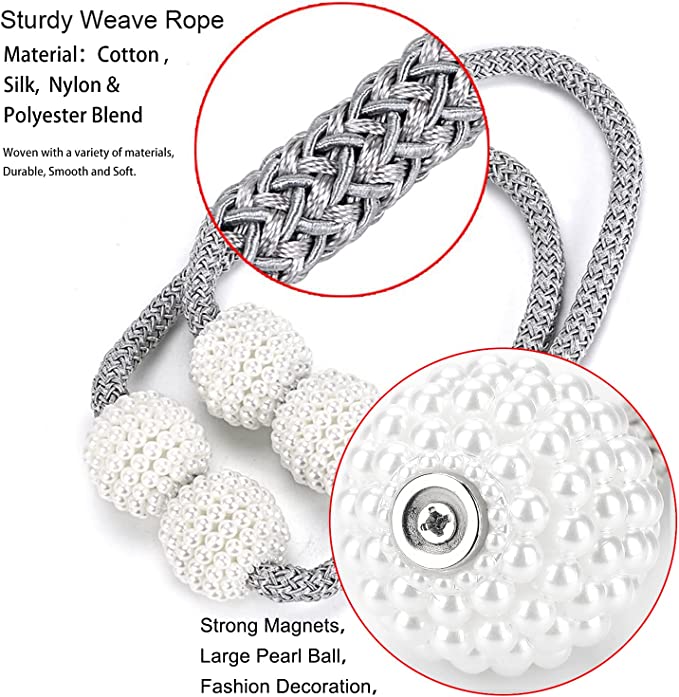 2 PCs Magnetic Curtain Tiebacks for Window Décor