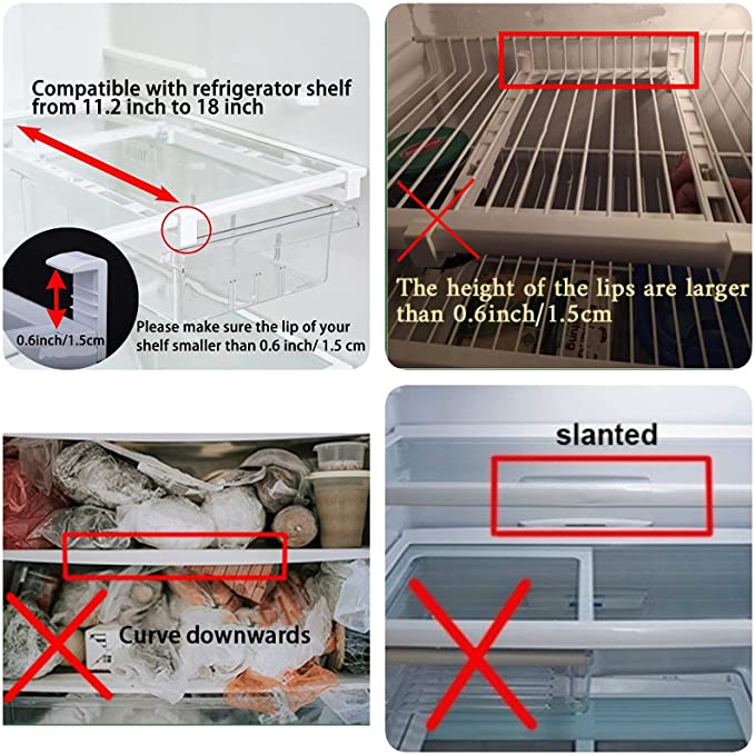 Fridge Organizer Slide Under Shelf Drawer