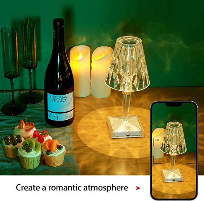 USB Rechargeable Diamond Crystal Table Lamp