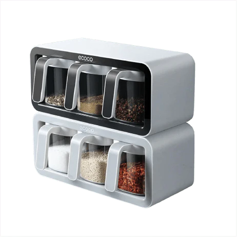 Wall Mounted Seasoning Box With Spoon