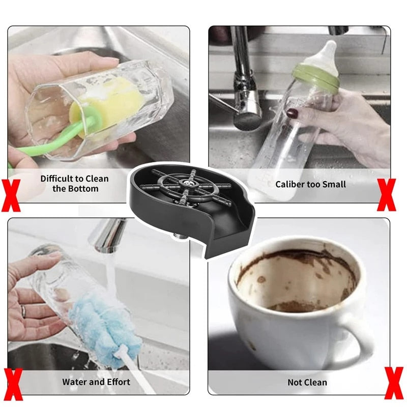 Automatic Faucet Cup Washer for Kitchen Sink