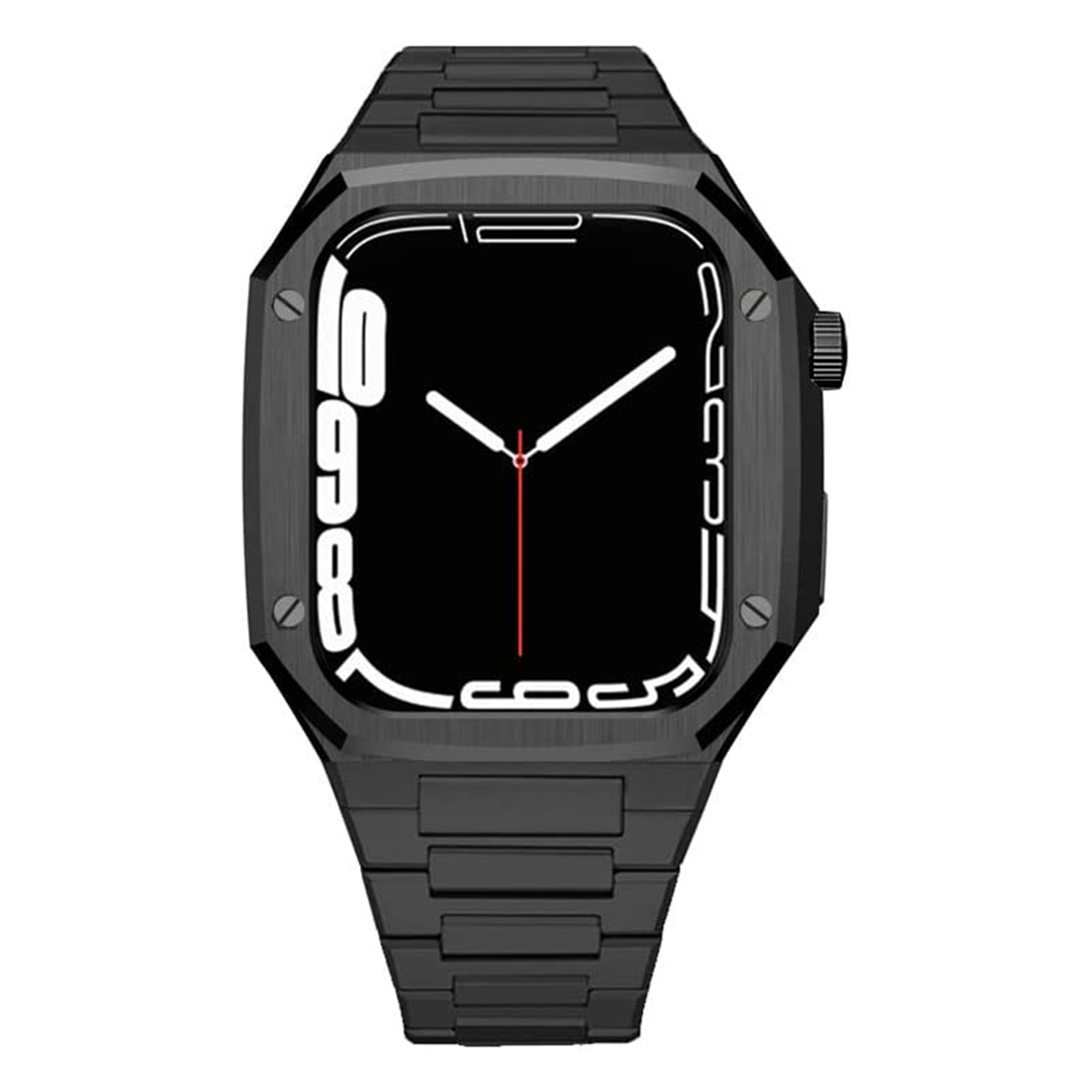 Stainless Steel Case + Strap / Silica Band For Apple Watch