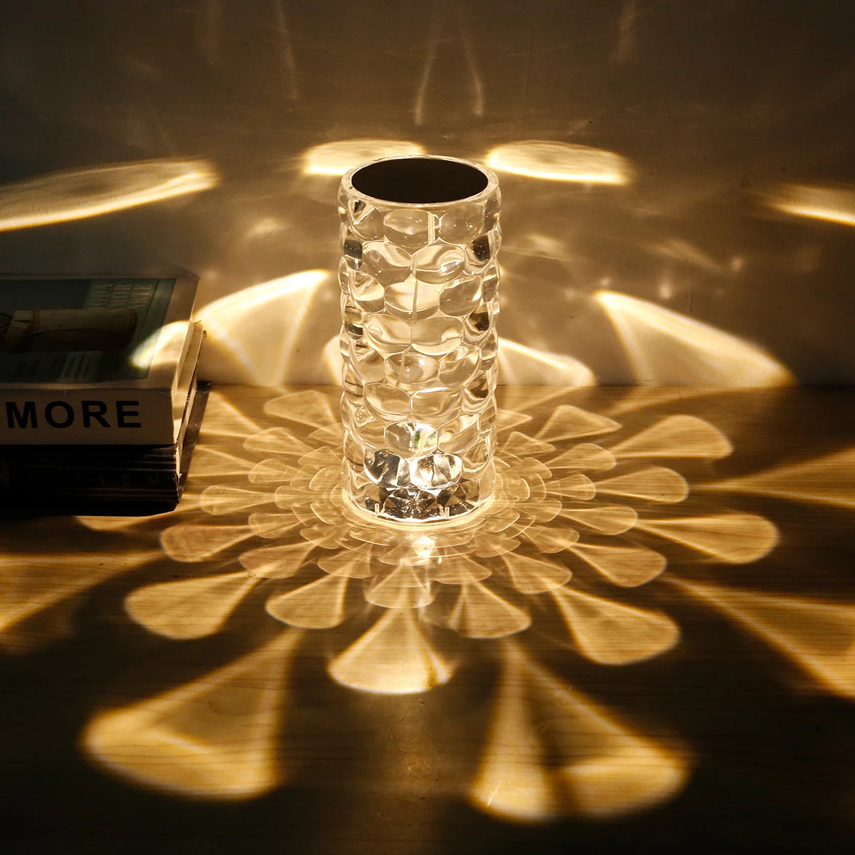 Water Droplets USB Rechargeable Crystal Table Lamp
