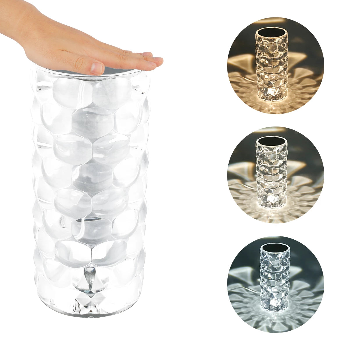 Water Droplets USB Rechargeable Crystal Table Lamp