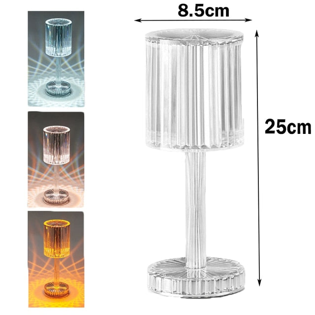 Rechargeable 3D Diamond Table Lamp with Remote Control