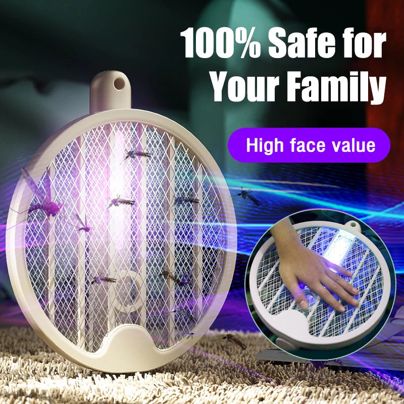 Electric Mosquito Swatter Bug Zapper Racket