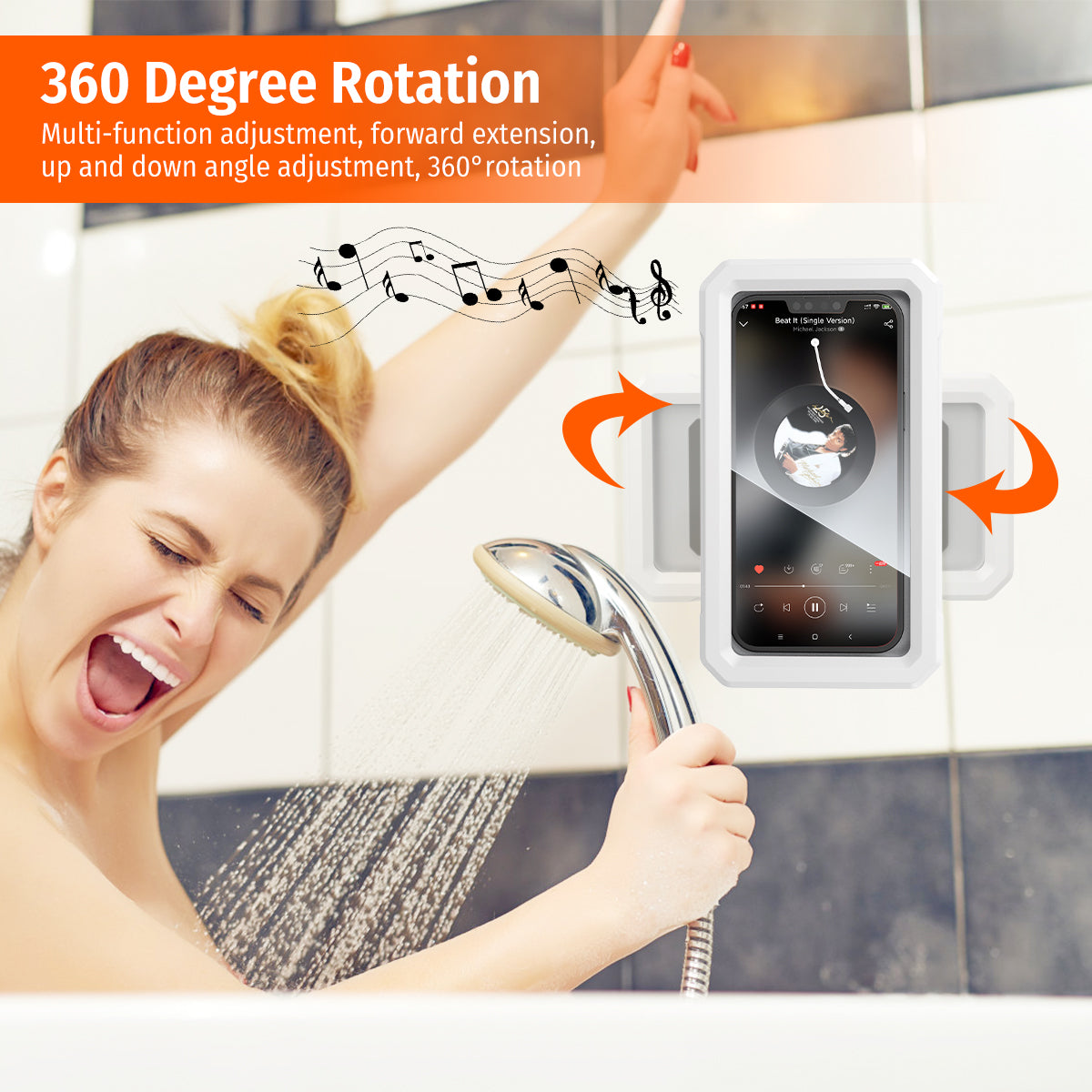 Rotatable Shower Wall Mounted Phone Holder Box