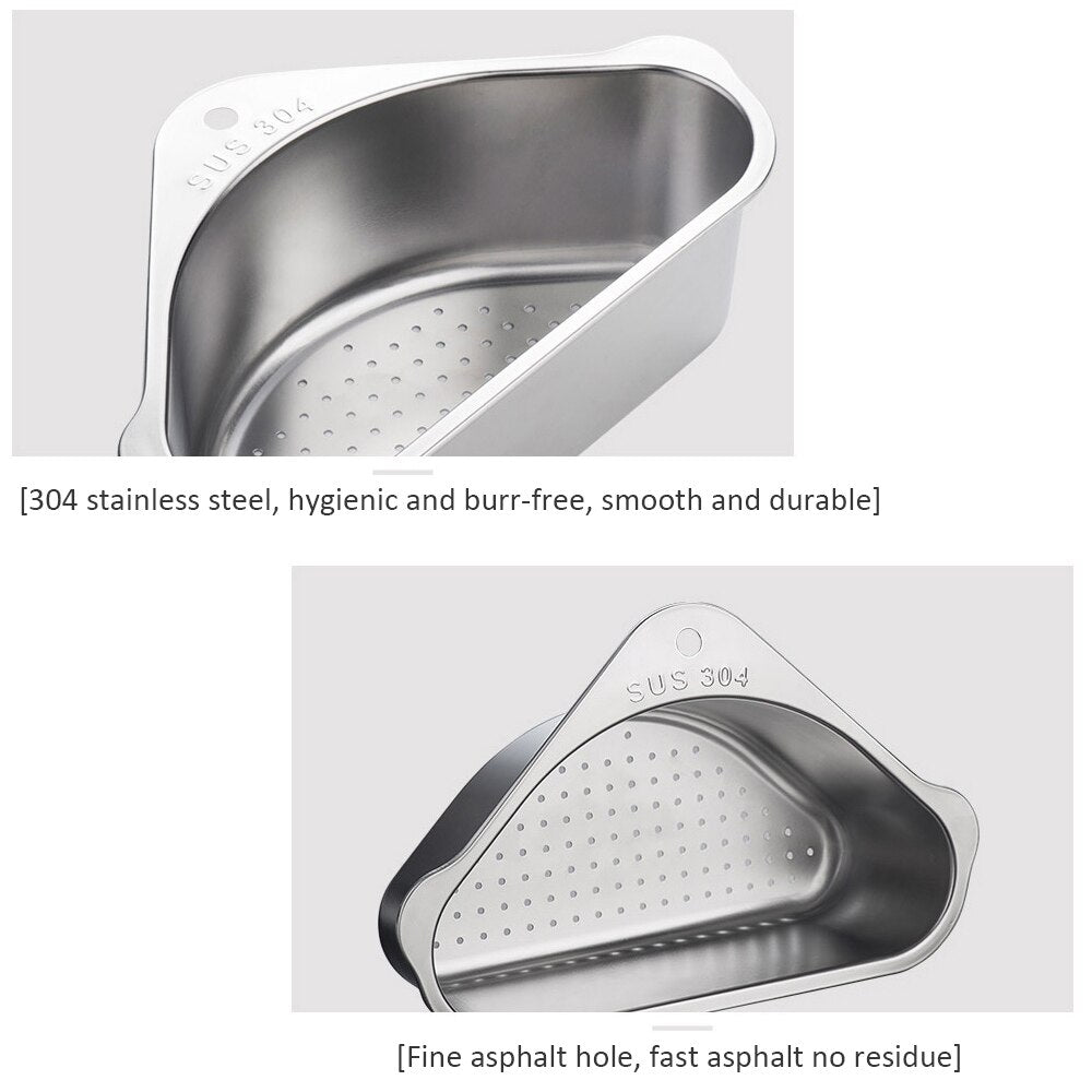 Kitchen Sink Stainless Steel Triangular Drain Rack