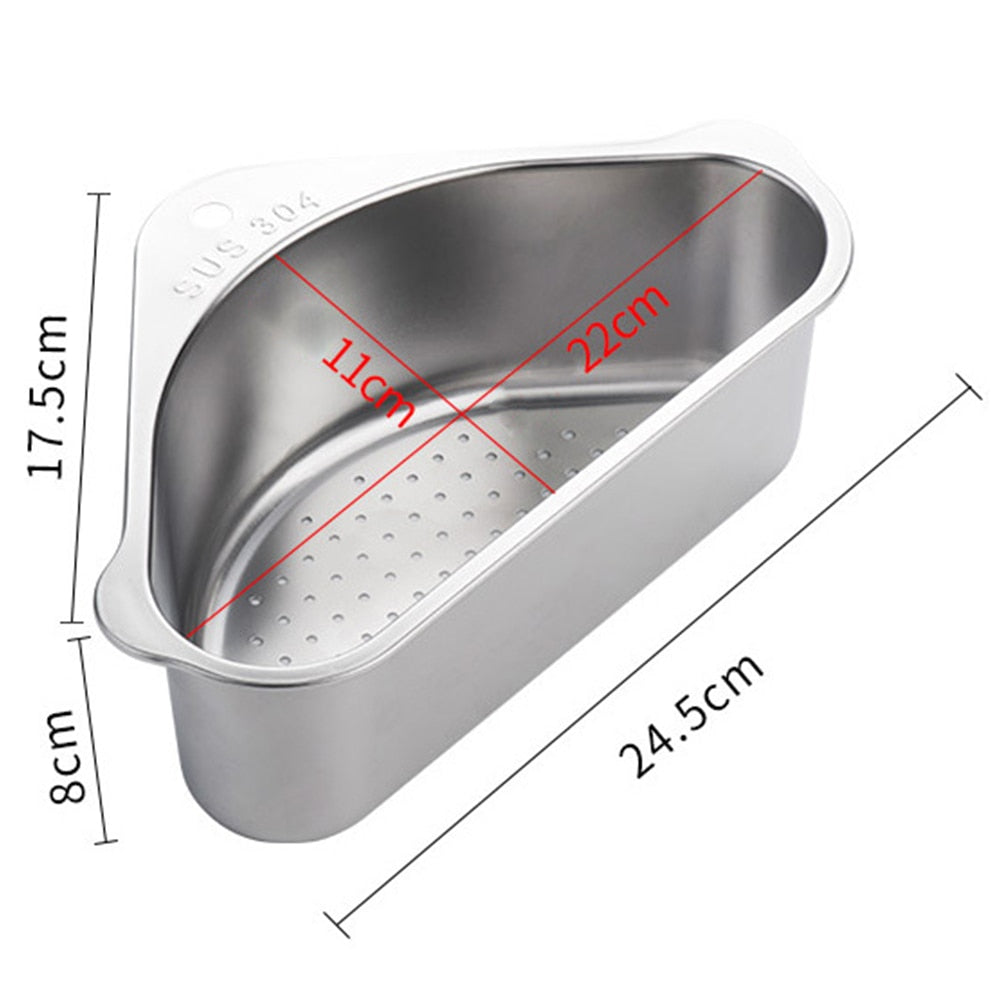 Kitchen Sink Stainless Steel Triangular Drain Rack