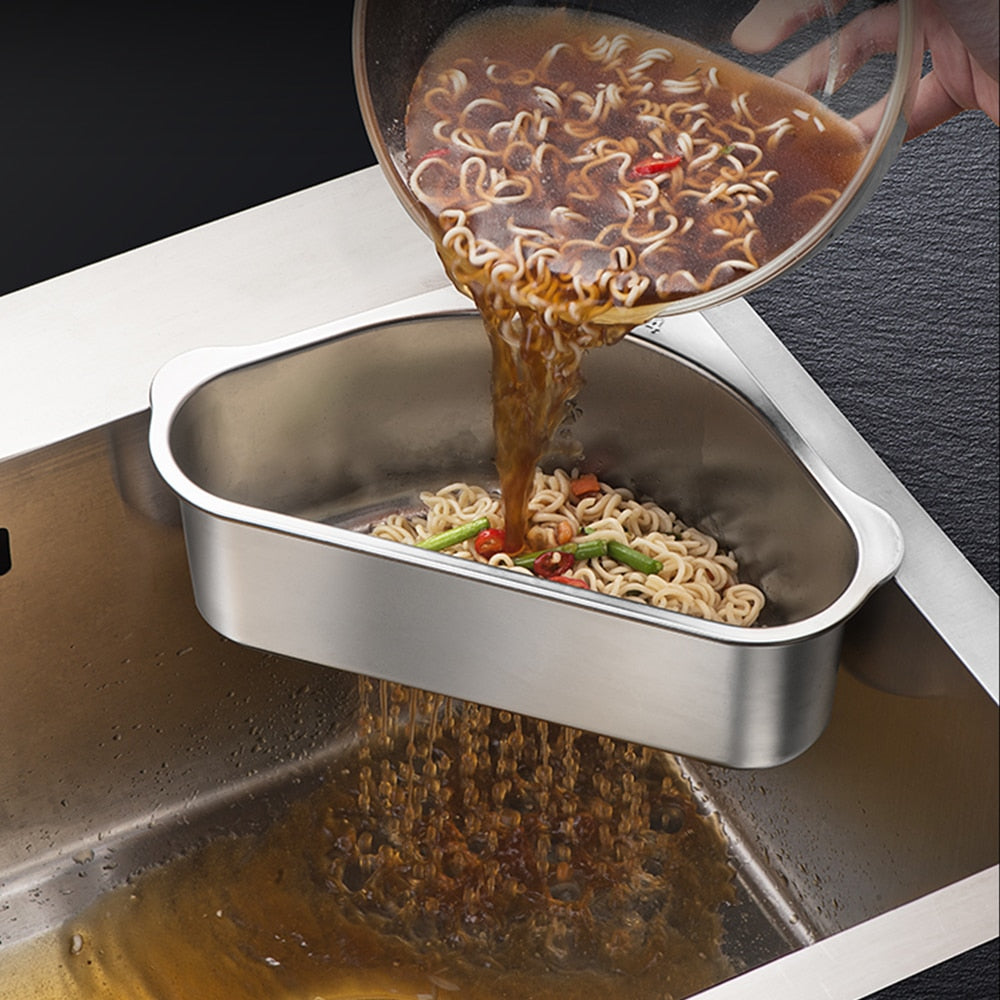 Kitchen Sink Stainless Steel Triangular Drain Rack