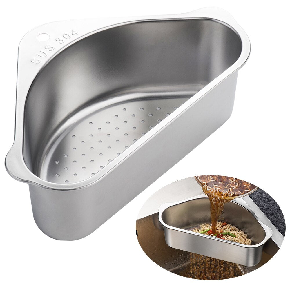 Kitchen Sink Stainless Steel Triangular Drain Rack