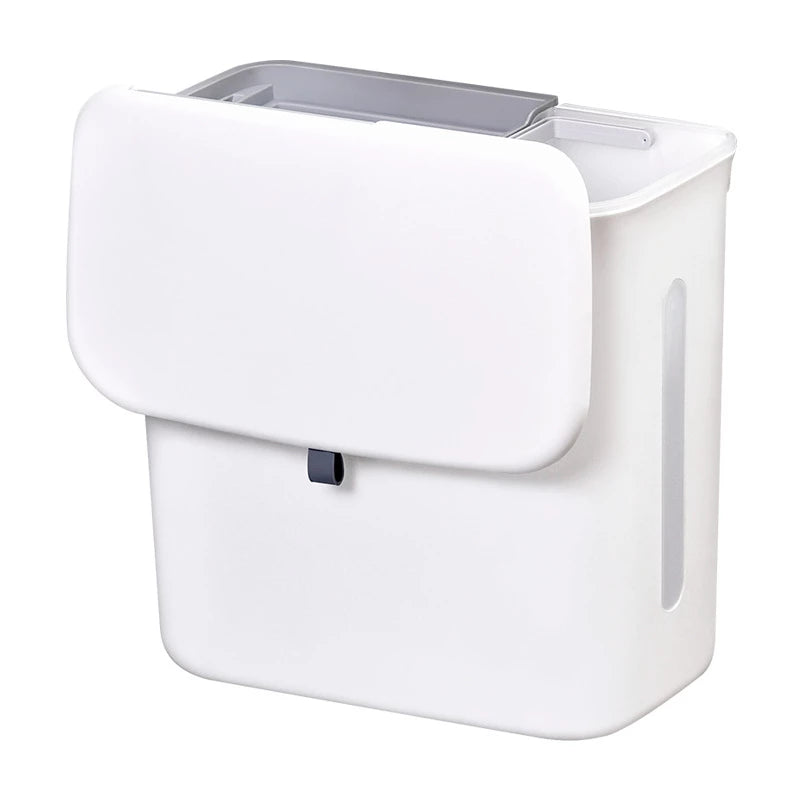 9L Hanging Trash Can with Wet and Dry Compartment