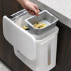 9L Hanging Trash Can with Wet and Dry Compartment
