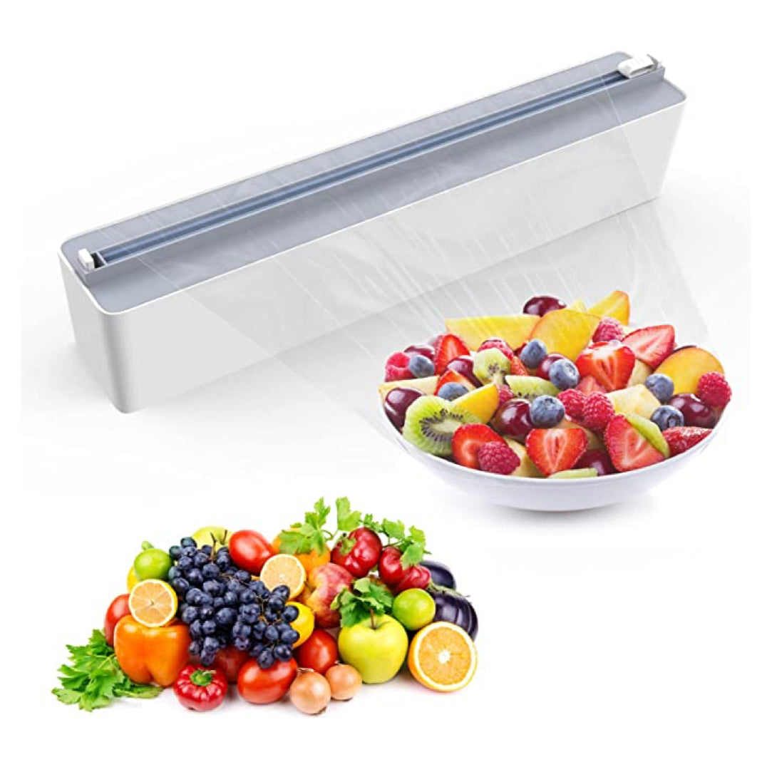 Magnetic Refillable Plastic Wrap Dispenser With Cutter