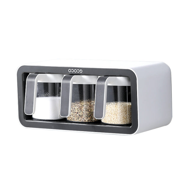 Wall Mounted Seasoning Box With Spoon