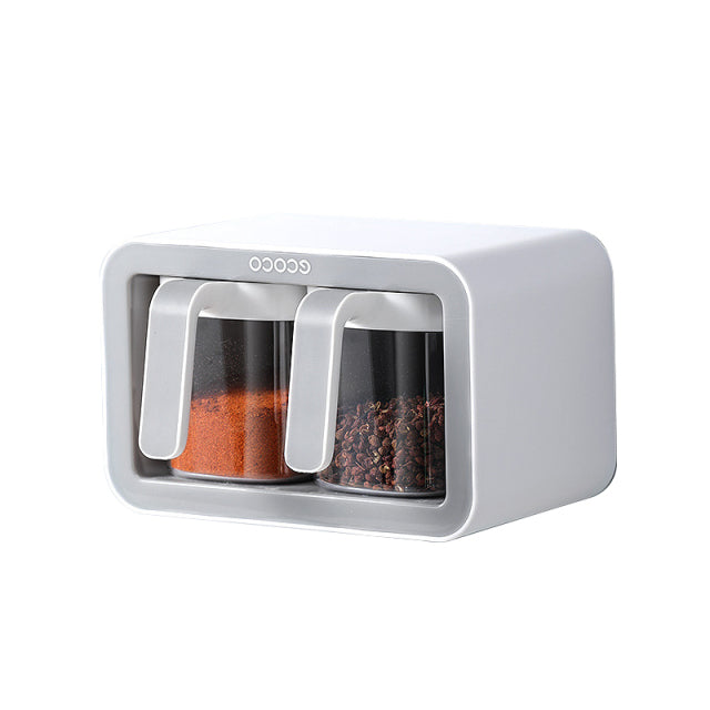 Wall Mounted Seasoning Box With Spoon