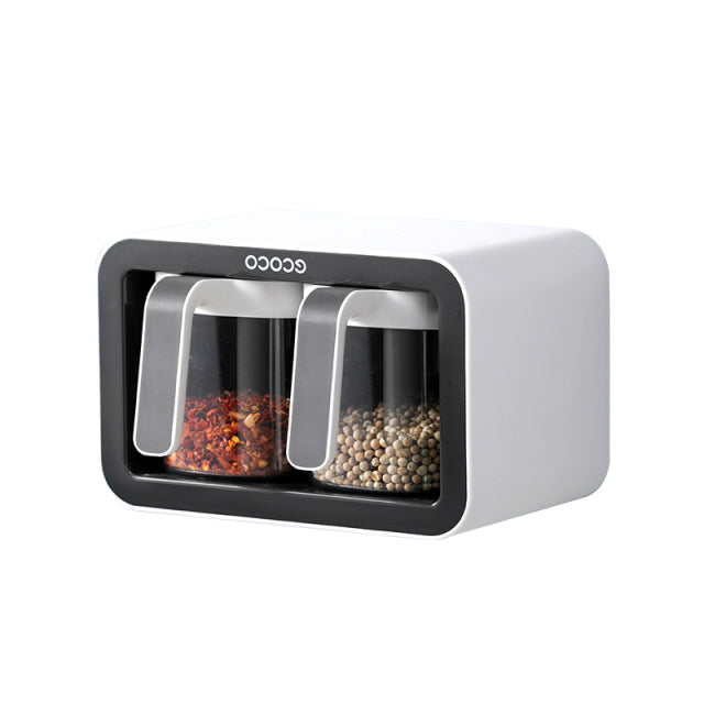 Wall Mounted Seasoning Box With Spoon
