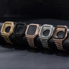 Stainless Steel Case + Strap / Silica Band For Apple Watch