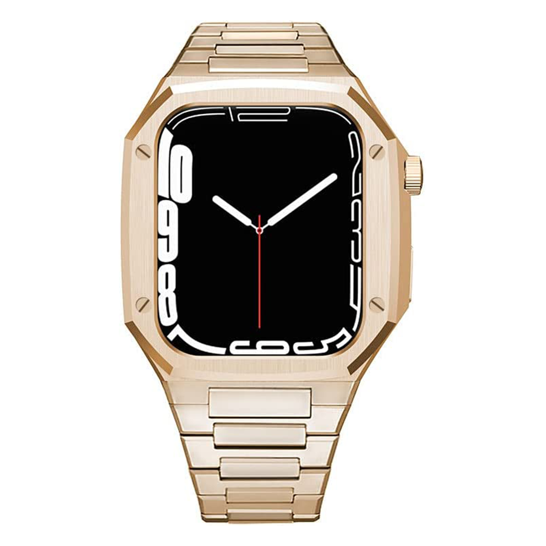 Stainless Steel Case + Strap / Silica Band For Apple Watch