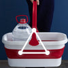 Flat Squeeze Mop and Folding Bucket Set (with 3 mop cloth)