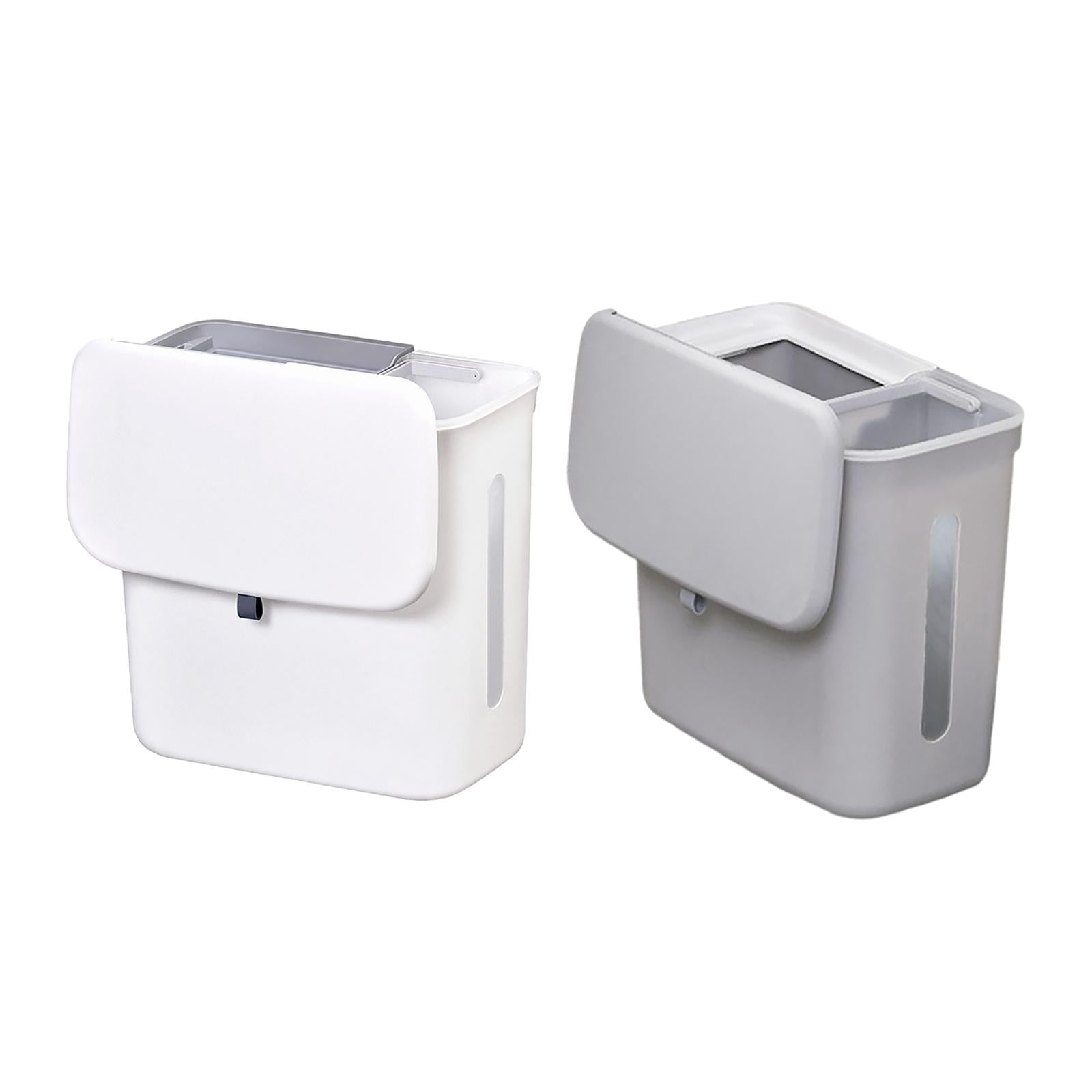 9L Hanging Trash Can with Wet and Dry Compartment