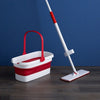 Flat Squeeze Mop and Folding Bucket Set (with 3 mop cloth)