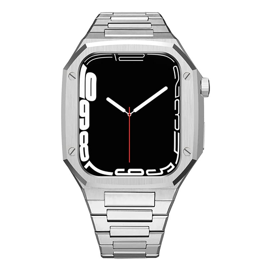 Stainless Steel Case + Strap / Silica Band For Apple Watch