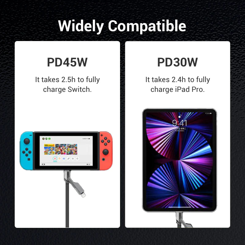 4-in-1 Nylon Braided Fast Charging Cable