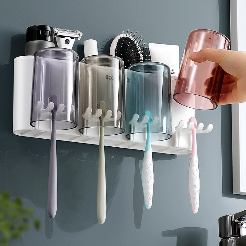 Wall-Mounted Toothbrush Holder Set