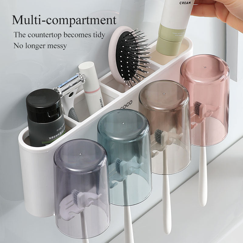 Wall-Mounted Toothbrush Holder Set