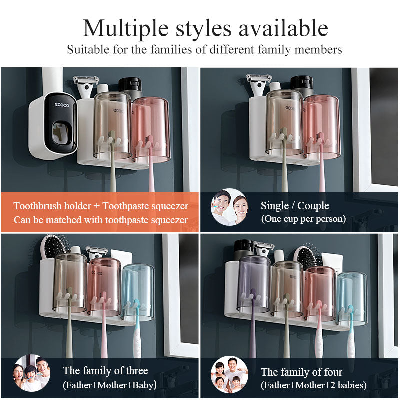 Wall-Mounted Toothbrush Holder Set