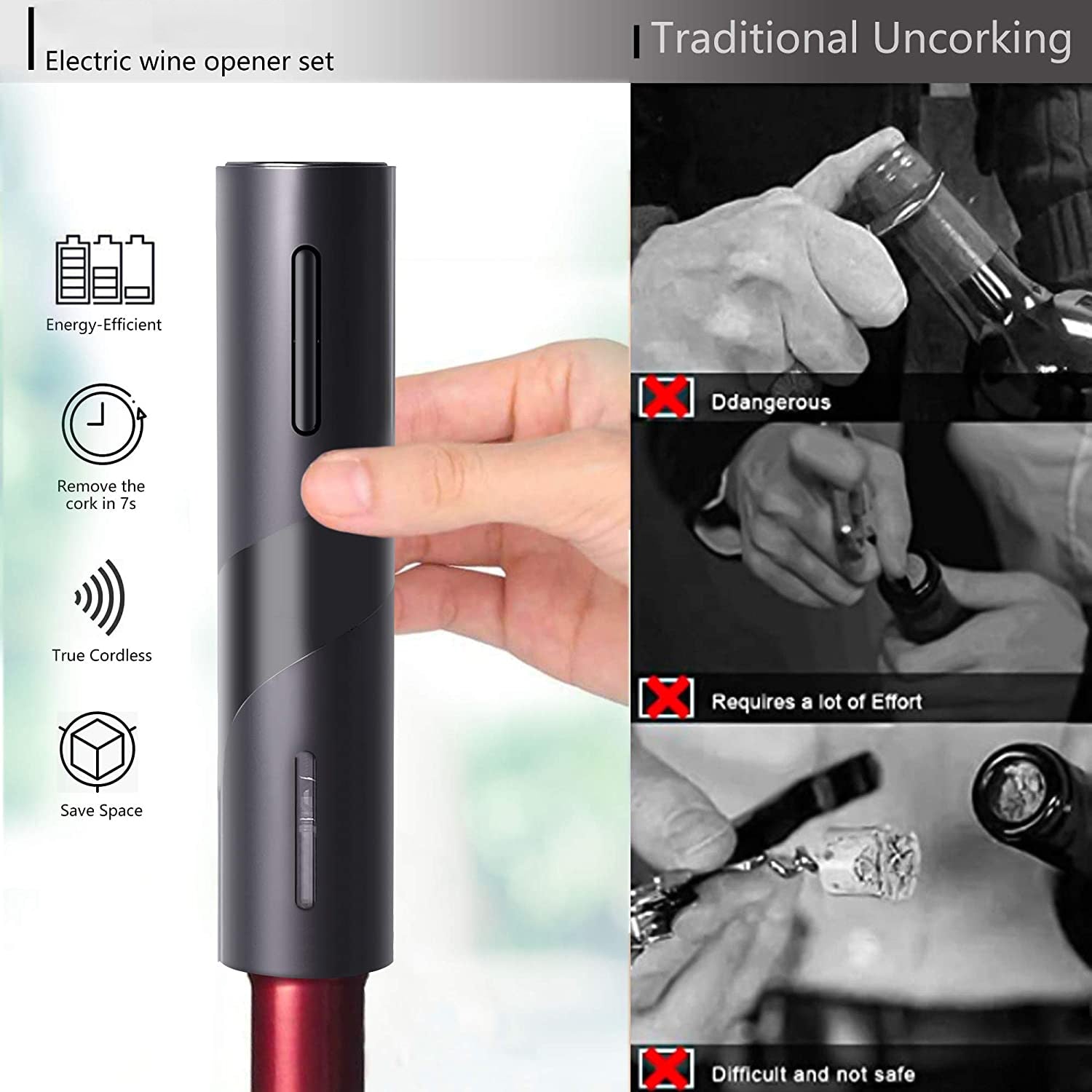 Electric Wine Bottle Opener Set