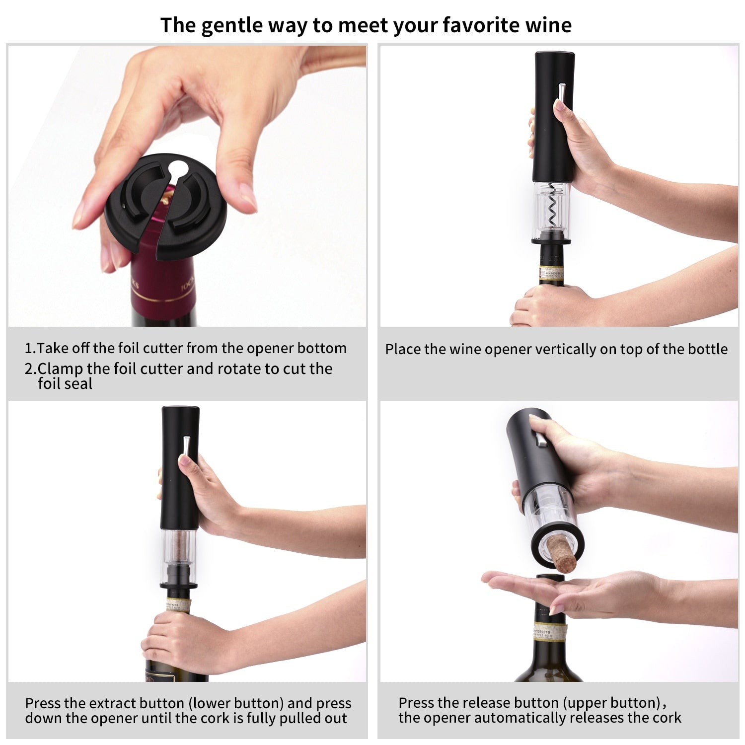 Electric Wine Bottle Opener Set