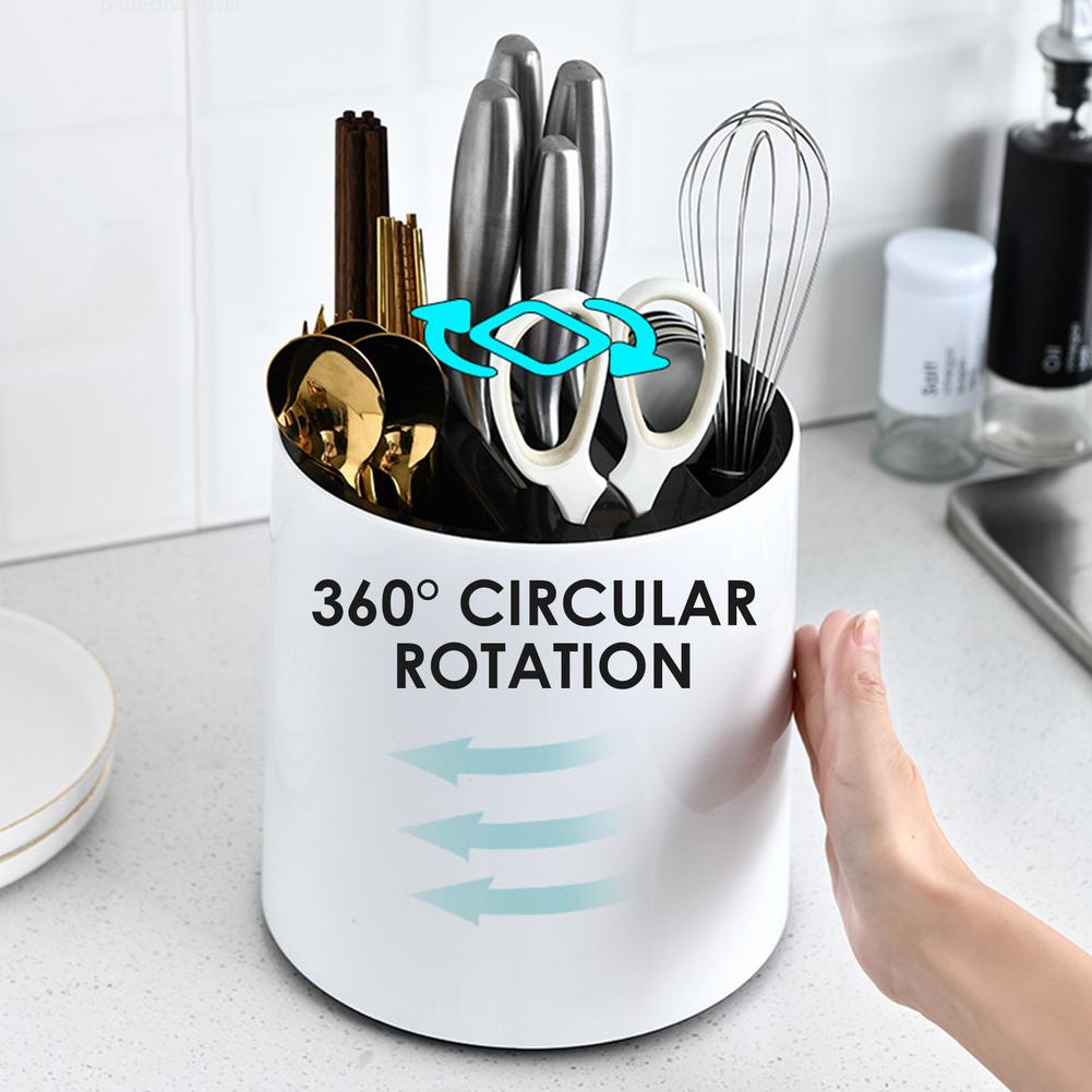 Large Capacity Rotating Utensil Holder