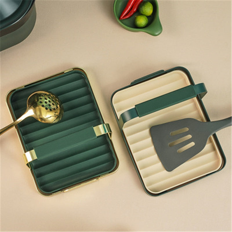 Non-slip Pot Lid Spoon Holder Rack