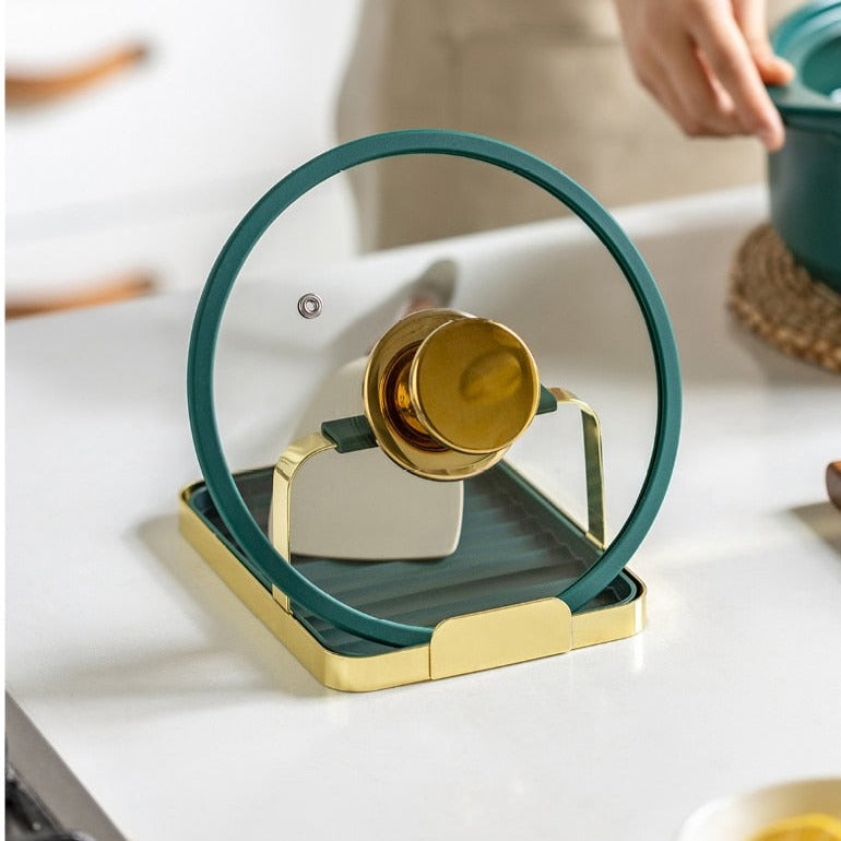 Non-slip Pot Lid Spoon Holder Rack