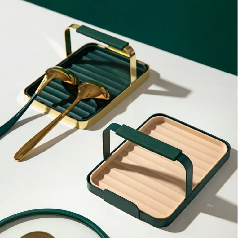 Non-slip Pot Lid Spoon Holder Rack